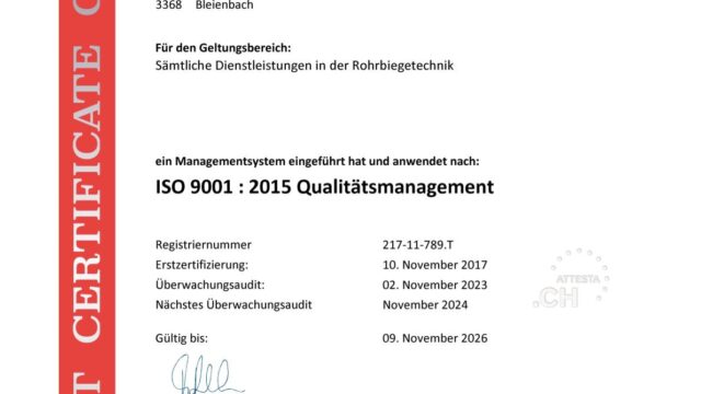 ISO 9001 mewag